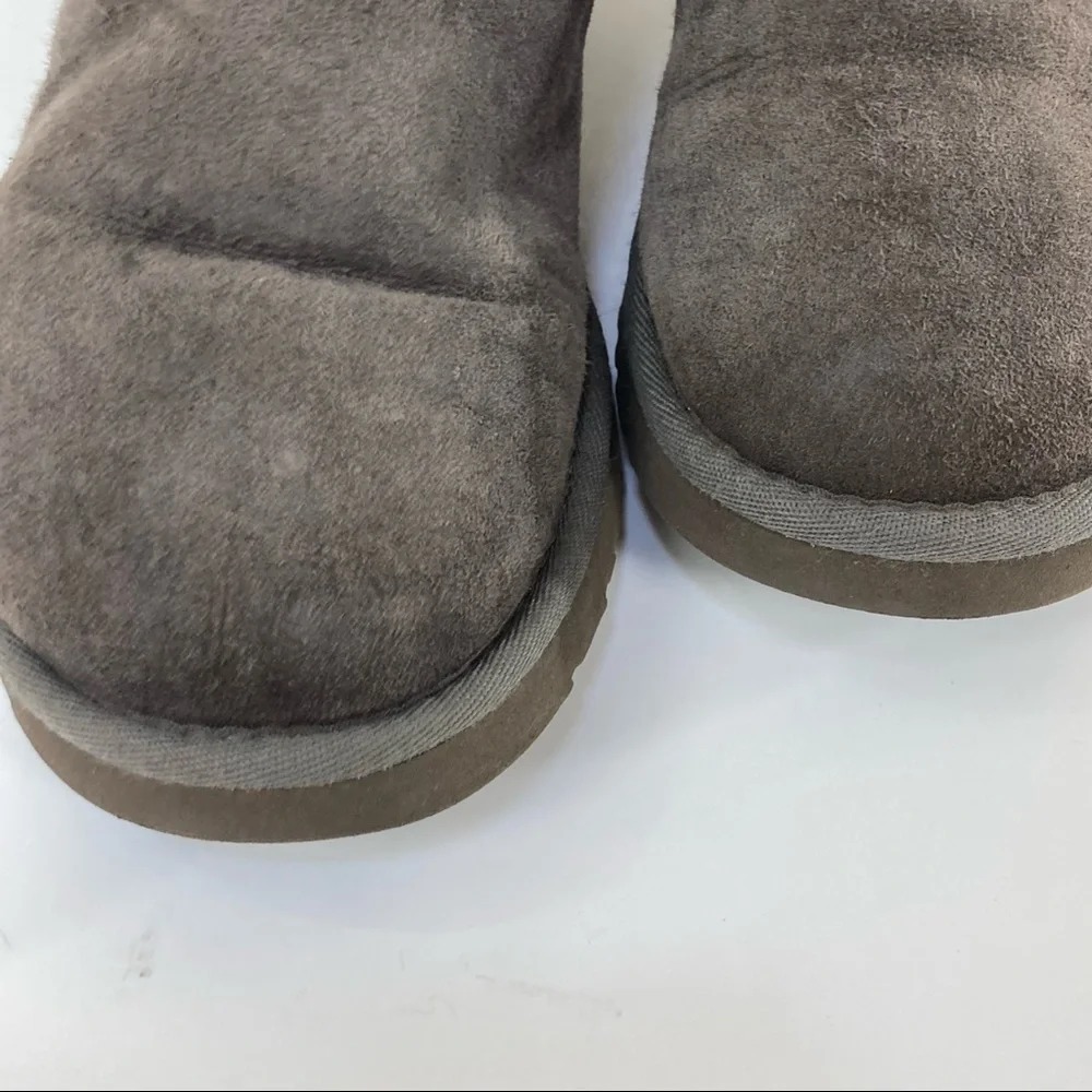 UGG Bailey Bow‎ Gray Genuine Shearling Tall Boots Women’s Sz 7